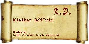 Kleiber Dávid névjegykártya