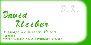 david kleiber business card